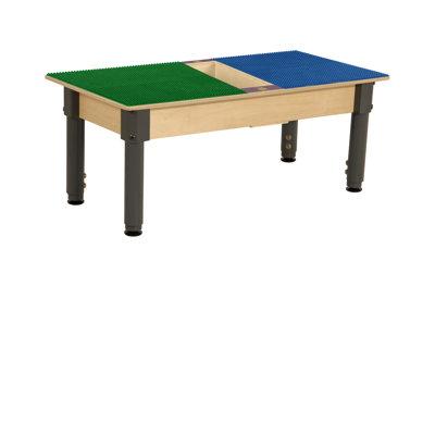 Wood Designs Rectangle Time-2-Play Table w/ a trough, a LEGO Compatible Wood/Plastic in Black | 18.5 H x 35 W x 15.5 D in | Wayfair TPRETA1217-SBG