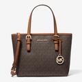 Michael Kors Bags | Michael Kors Jet Set Travel Extra-Small Logo Top-Zip Tote Bag Brown Sign | Color: Brown/Gold | Size: Xsmall