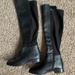 Michael Kors Shoes | Michael Kors Knee High Leather/Textile Combination Zipper Boot | Color: Black/Silver | Size: 8