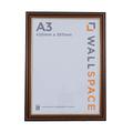 Wall Space A3 Brown Frame with Gold Inset | Traditional Mahogany A3 Picture Frame | Brown and Gold Line A3 Photo Frame | A3 Dark Wood Photo Frames with REAL GLASS | Brown Wood A3 Certificate Frame