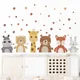 Autocollants muraux en forme d'animaux dessin animé Boho ours girafe pour chambre d'enfants