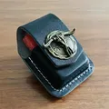 Étui de ceinture en cuir véritable fait à la main avec tête de mort de mouton briquet à huile de