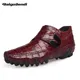 Mocassins en cuir véritable imprimé crocodile pour hommes chaussures de loisirs pour hommes