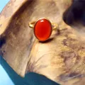 Liemjee – bague en Agate rouge pour femmes bijoux de personnalité incrustation ethnique Vintage