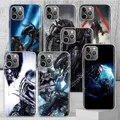 Coque de téléphone peinte Alien Vs Predator motif doux coque amusante iPhone 14 13 Pro 11 15 Art