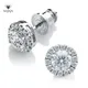 Boucles d'oreilles Halo Moissanite en argent regardé 0.3 pour femme boucles d'oreilles à tige D