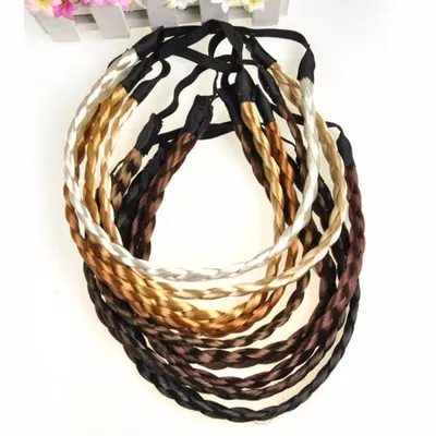 Perruque synthétique torsadée pour femmes et filles bandes de cheveux tresses de mode accessoires