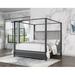 Willa Arlo™ Interiors Tottenham Canopy Bed, Grey Wood & /Upholstered/Velvet in Brown/Gray | 78.5 H x 78 W x 86 D in | Wayfair