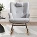 Alwyn Home Nursery Rocking Chair, Upholstered Glider Chair for Living Room Bedroom Offices Fabric in Gray | 13.78 H x 23.5 W in | Wayfair