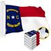G128 5 Pack: North Carolina State Flag | 2.5x4 Ft | StormFlyer Series Embroidered 220GSM Spun Polyester | Embroidered Design Indoor/Outdoor Brass Grommets Heavy Duty All Weather