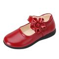 JDEFEG Size 3 Shoes for Girls Baby Children Leather Flower Single Soft Dance Shoes Girls Shoes Kid Princess Baby Shoes Baby Shoes Girls Pu Red 27