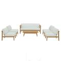 Lounge Sectional Sofa Chair Table Set Wood Brown Natural White Modern Contemporary Urban Design Outdoor Patio Balcony Cafe Bistro Garden Furniture Hotel Hospitality