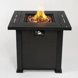 27 inch Gas Fire Pit Table 2-in-1 40 000 BTU Propane Gas Fire Pit Table Outdoor Table with Fire Pit Propane Fire Pit with Lava Stones and Lid for Patio Yard Garden D7647