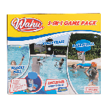 Wahu Wahu 3-in-1 Game Pack - Swimming Pool Game Set Includes Everything For Basketball Volleyball And Paddle Ball - No Tools Required!