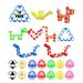 Dosaele 14 Pack 24 Blocks Magic Snake Cube Mini Plastic Puzzle Cube Fidget Toys Mini Snake Speed Cubes for Kids Party Bag Filler