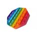 Link Rainbow Bubble Popper Sensory Fidget Toy Silicone Stress Reliever Toy Autism Special Needs - Rainbow Hexagon