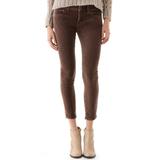 Free People Pants & Jumpsuits | Free People Stretch Velvet Velour Low Rise Cropped Skinny Pant In Brown Sz 25 | Color: Brown | Size: 25