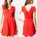 Anthropologie Dresses | Anthropologie Tabitha| Red Textured Teahouse V-Neck Dress, W Pocketssize 4p | Color: Red | Size: 4p