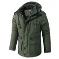 Blouson d'hiver à capuche pour homme style militaire polaire manteaux chauds style Streetwear