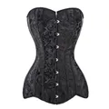 Corselet à lacets pour femme corset amincissant bustier à 14 spirales acier désossé torse long