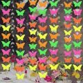 Guirlande de papier fluo fluorescente bannière de papillon décorations scintillantes dans la nuit