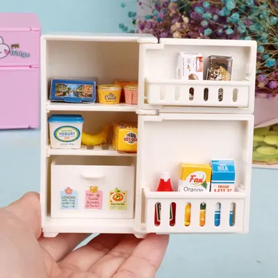 Modèle de mini réfrigérateur pour enfants jouets miniatures maison de courses meubles de cuisine