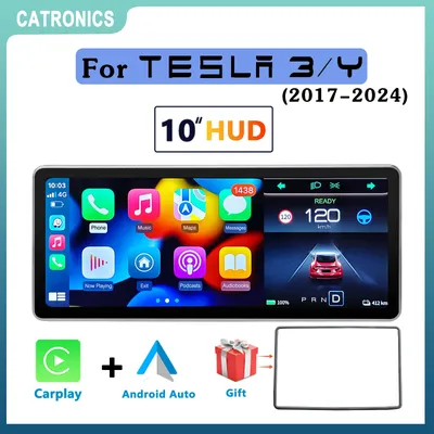 CATRONICS – tableau de bord numérique 10 pouces pour Tesla Model 3 Y affichage tête haute Carplay
