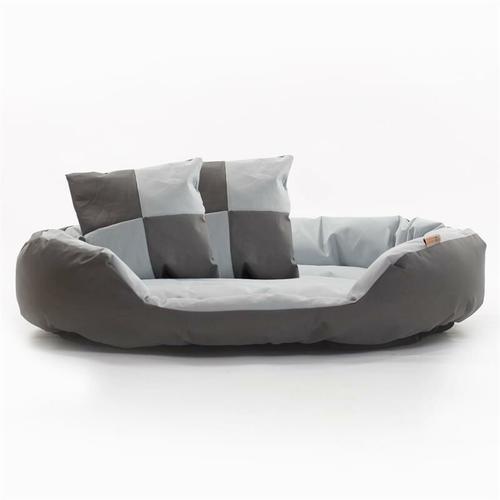 Hundebett Hundekissen Hundekorb Haustierbett Katze Matte Hundesofa Grau/Hellgrau 110x80x23 cm