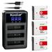 Kastar 3 Pack NP-BG1 Battery and LCD Triple USB Charger Compatible with Sony NP-BG1 NP-FG1 G Type Battery Sony BC-CSG BC-CSGD BC-CSGE Charger