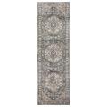 Chaudhary Living 2.5 x 8 Gray and Cream Distressed Medallion Rectangular Rug Runner