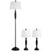 HOMCOM Modern Table Floor Lamp Set of 3 for Living Room Bedroom