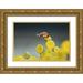 Terrill Steve 14x11 Gold Ornate Wood Framed with Double Matting Museum Art Print Titled - OR Multnomah Co Ladybug on yellow tansy flower