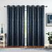 Pinewave Blackout Curtains Navy Sparkle Chic Room Darkening Drapes for Bedroom Luxury Metallic Patterned Window Panels Thermal Insulated 52 Wx84 L 2 Pcs