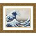 Hokusai 24x19 Gold Ornate Wood Framed with Double Matting Museum Art Print Titled - The Wave off Kanagawa