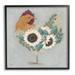 Stupell Industries Farm Rooster Layered Floral Blossoms Painting Black Framed Art Print Wall Art Design by Michele Norman