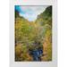 Miller Anna 23x32 White Modern Wood Framed Museum Art Print Titled - Fall Foliage Over Waterfall in Clifty Creek Park-Southern Indiana