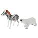 2PCS Plastic Zebra Polar Bear Sculpture Lovely Figurine Desktop Animal Figurine