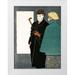 Penfield Edward 19x24 White Modern Wood Framed Museum Art Print Titled - Man with walking stick and woman
