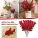 Chiccall Home Decor Red Berry Pick Holly Branch Wreath Tree Hanging Decoration Fake Flowers In Vase Gifts for Girls Boys Kids Adults