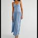 Free People Dresses | New Free People Nina Halter Maxi Dress Striped Button Front Blue Combo Z103-40 | Color: Blue | Size: Various