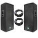 Seismic Audio Pair of Dual 12 PA/DJ Loudspeakers and 50 Speaker Cables - 12 Club Speakers - SA-122T-PKG23