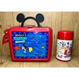 Disney Other | Aladdin "Disney's Mickey Mouse "Deep Sea Discovery" Red Lunch Box With Thermos" | Color: Red | Size: Osbb