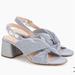 J. Crew Shoes | Nib J Crew Penny Sandel W/Knot In Stripe & Glitter Heel Size 9.5 | Color: Blue/White | Size: 9.5