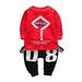 Boy Baby T-shirt Girl Clothes Set Printing Tops+Pants Letter Kid Toddler Outfits Boys Outfits Set Kids Winter Suit Boys Size 7 3 Month Baby Boy Outfit Kids Outfits Girls 7-8 Dress with Bow 3 Piece Set