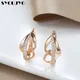 SYOUJYO – boucles d'oreilles en cristal et or Rose pour femmes bijoux à Clip en Zircon naturel