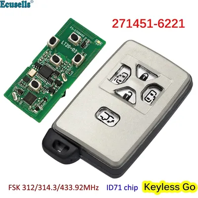 Ecusells-Clé à distance intelligente 5B Keyless Go FSK 312MHz 314.3MHz 433.92MHz puce ID71 pour