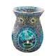 Brûleur d'huile essentielle de bougie motif de style turc lampe d'aromathérapie en verre teinté