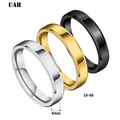 UAH-bague de mariage Simple et mince en titane acier or argent noir Anti-allergie lisse pour