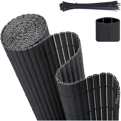 Sichtschutzmatte pvc Sichtschutzzaun Gartenzaun, Doppelte Verstärkung, Anthrazit / 0,90 x 3 m Image