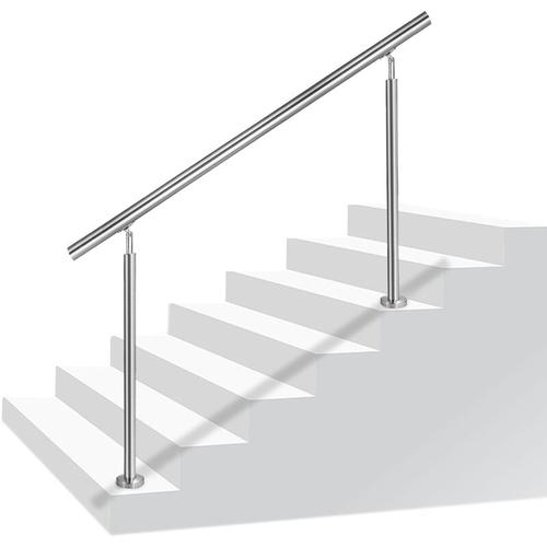Geländer 80cm Edelstahl Treppengeländer Winkelverstellbar Handläufe mit Kugelring & 2 Pfosten Innen